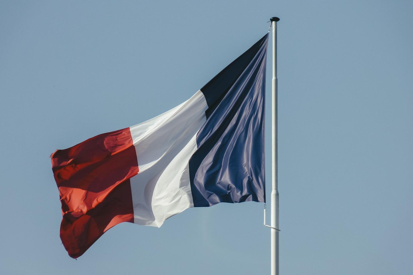 French Flag on pole. 
