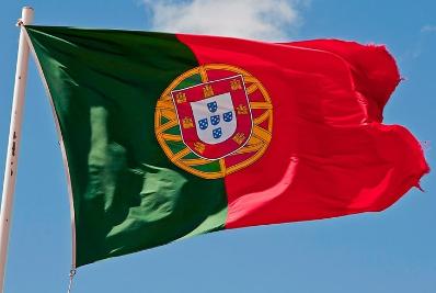 A flag of Portugal.