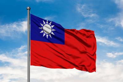 The flag of Taiwan.