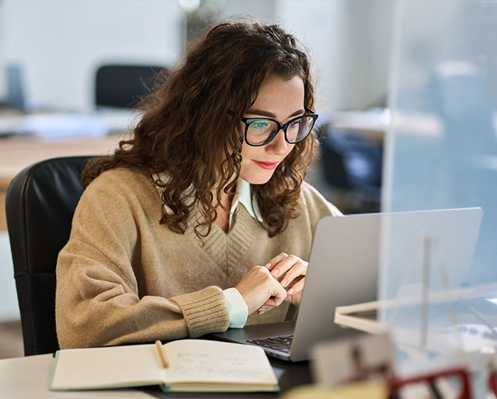 University student on a laptop