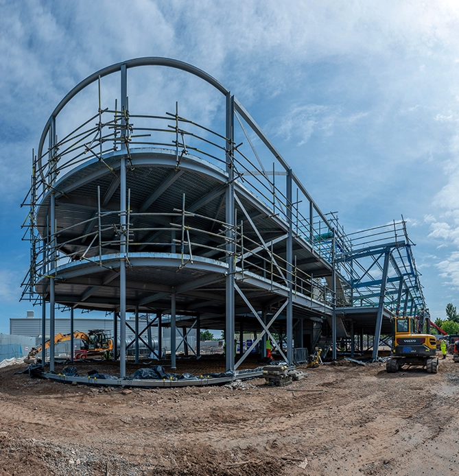 Under construction the University of Cumbria Barrow campus taking shape pictured in July 2024